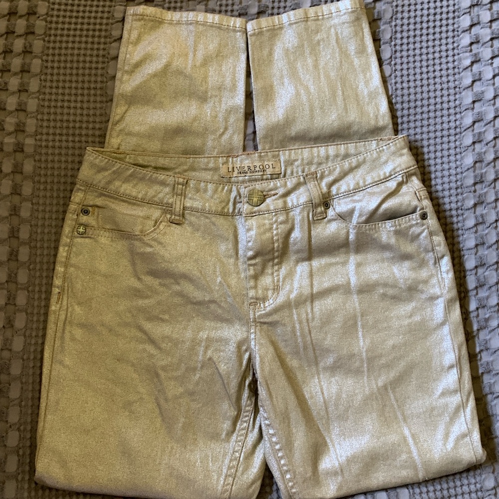 Liverpool Jeans Company Women's Gold High Rise Jeans
